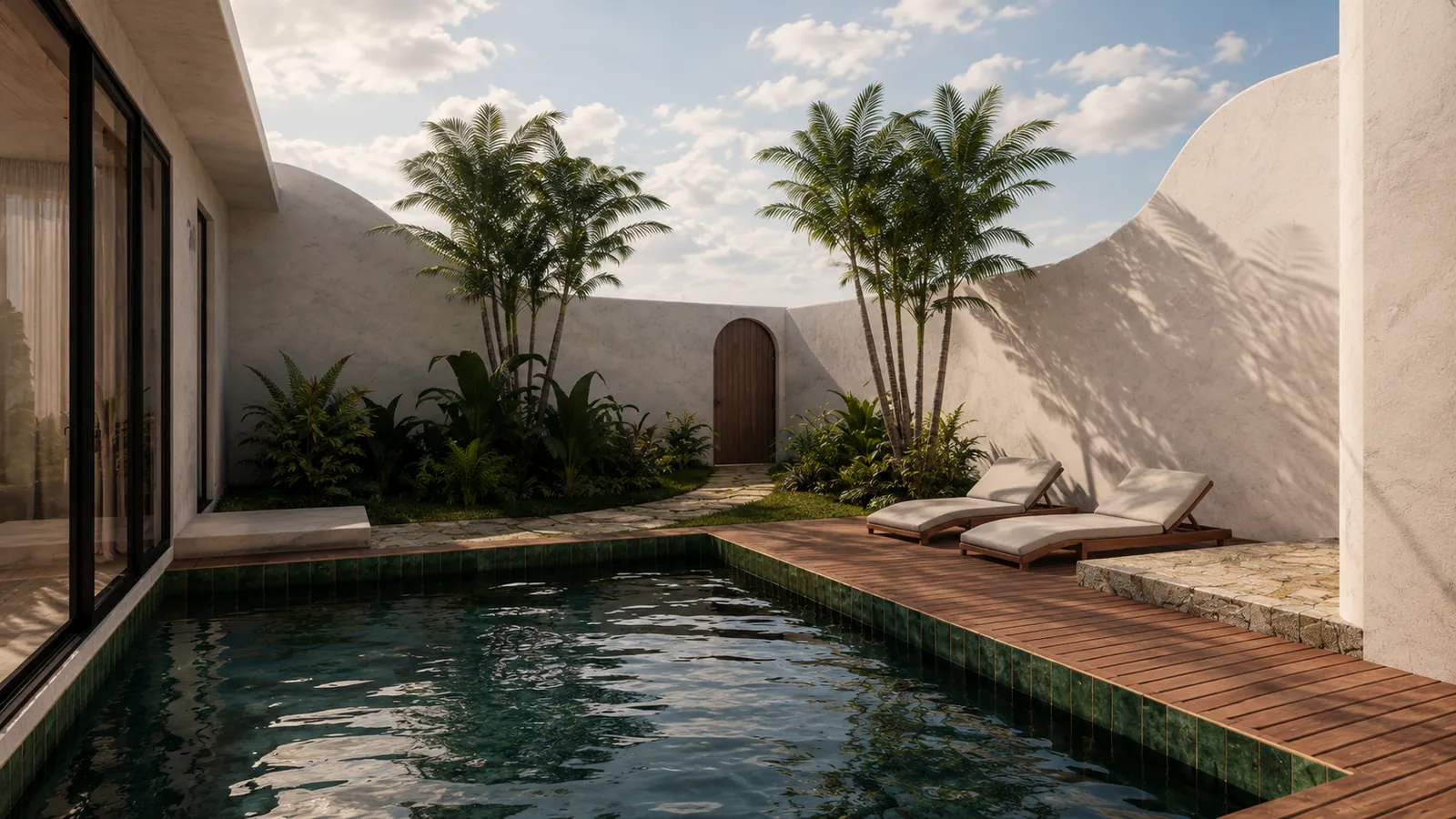 The Private Villa pool courtyard